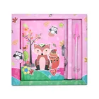 Linen hard cover diary notebook journal custom 10rolls deco masking tape set basic with lock for kids