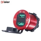 4.2A USB Car Charger Voltmeter Dual power 12V Socket Outlet 2.1A+2.1A USB Charging Port for Bus Boat Marine Truck