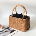Handbags Vintage Handmade Women Rattan Bag For Beach Woven Small Fashion Bag Summer Wicker Travel Handbags
