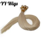 YY Wigs #60 Blonde Hair Unprocessed Double Drawn High Quality Hair Tight and Thin Hand Tied Weft Hair Extensions