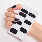 Hot Selling Black Nail Stickers Non-toxic 100% real nail polish sticker/wraps/nail polish strips