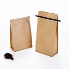 Paper Bag Biodegradable No Printing Compostable Flat Bottom Food Kraft Paper Bag With Tin Tie