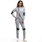 Fashion Long Sleeved Sweatshirt Pants Set Patchwork Sports Hoodie Custom Casual Sweat Suits for Women Hoodie