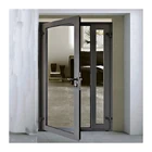 Customized Commercial sound insulation double Tempered glass french style casement door