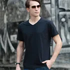 Wholesale custom v neck short sleeve organic hemp cotton men comfortable t shirt