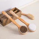 11 year professional private label natural bamboo long handle dry bath body brush