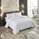 Cotton Bed Sheet White Hotel Flat Spread 300TC Cotton Bed Linen Sheet Hotel Bedding Set