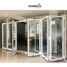 Factory Wholesale Western Style New Windproof White Slim Thermal Break Aluminium Interior Vertical Bi Folding Window And Doors