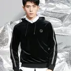LILANZ / Reto velvet autumn black long sleeve hoodies sweatshirts for men