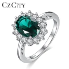 CZCITY Wholesale Retail Ladies Engagement Rings for Women Luxury Gemstone 925 Sterling Sliver Fine Jewelry