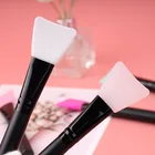 Private Label Customize Logo Soft Silicone Colorful Plastic Handle Face Silicon Brush for Cosmetic Mask