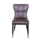 2019 new design high end top grain leather wood leg dining chair for home