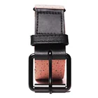 Colorful Spot Candy Canvas Pink Strap Black Full Grain Leather Ended Belt