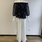 Blouse Girl Blouse High Quality Vintage Summer Sleeve Floral Blouse Women Tops Chiffon Shirt Girl Off Shoulder Blouse