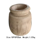 Wooden Crafted Wood Decor Handmade Wooden Round Decorative Vase/ WOOD VASE/ Hand Crafted Home Decor Vase