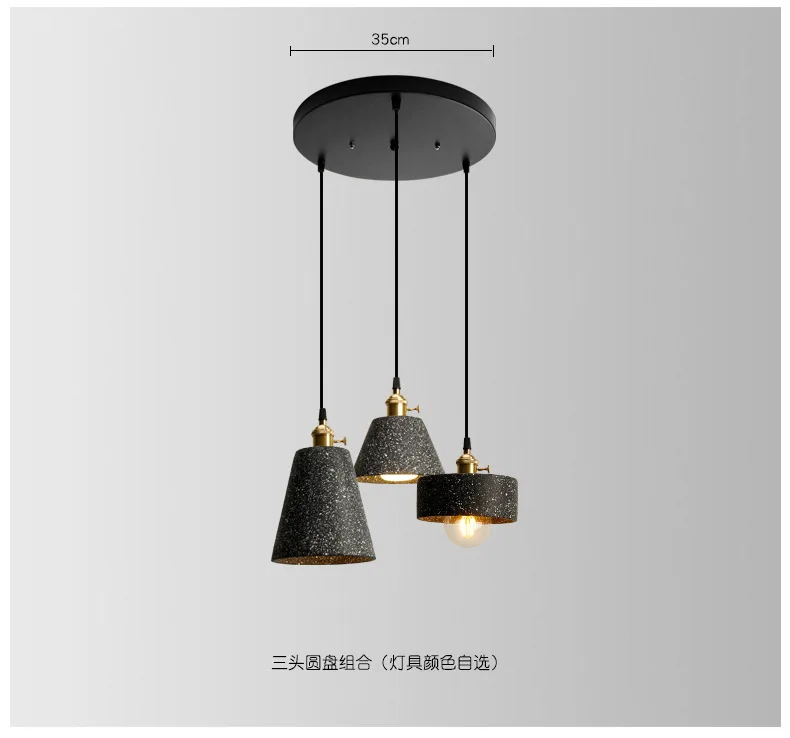 Modern design Concrete indoor lighting Artdecolite nordic terrazzo led pendant lamp