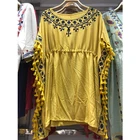 Bohemian Embroidery Shirts Casual Loose Fit Oversized Kaftan Tops Women Blouses New Femme Tassles Tunic Blusas