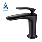 Single Handle Brass Water Tap Bathroom Matte Black Wash Basin Faucet