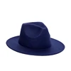 Wholesale Winter And Autumn New Wide Brim Fashion Jazz Cap Panama Vintage Felt Fedora Wool Wide Hat