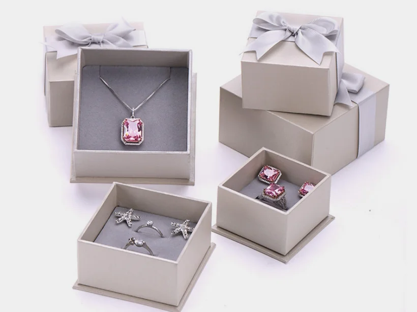 lovely custom paper jewelry box ring box with ribbon