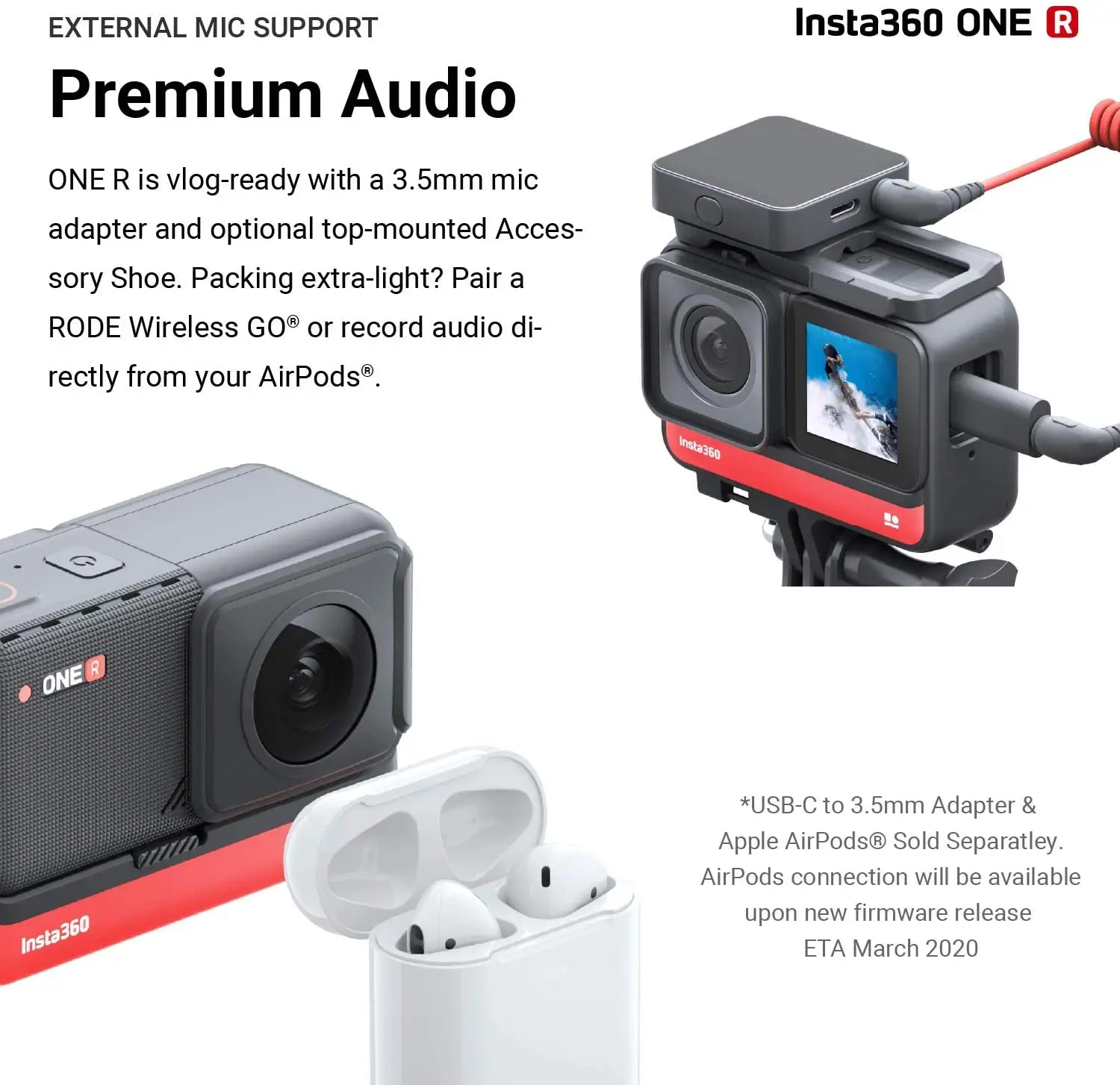 Insta360 ONE R Twin Edition 4K Wide Angle 60FPS Super 5.7K Dual-Lens 360 Action Camera