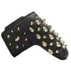 wholesale custom PU Leather with Metal Rivet Durable Golf Club Headcover magnetic putter cover