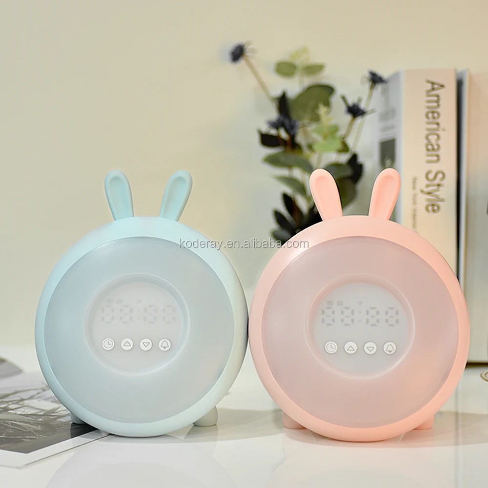 bedside sunrise wake up light led table digital alarm clock for