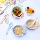 2019 Stocked Rice Spoons Wheat Straw Baby Spoon With Bowl
