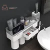 Magnetic Adsorption Inverted Tooth-brushing Cup Toothbrush Wall Holder Makeup Cleanser Phone Toothpaste Bathroom Storage Set