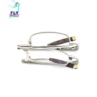 2019 Mens Band Design Metal Frame Anti Blue Flexbale Foldable Reading Glasses With Case