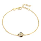 Women 18K Gold Plated 925 Sterling Silver Evil Eye Bracelet Ladies Italy S925 Chain Charm Bracelets