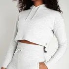 Custom 2020 New Women fitness Sportswear long sleeve crop top hoodie