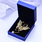 Butterfly jewelry rhinestone brooch pin high quality women brooches for gift with box