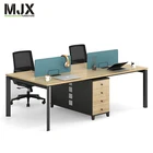Wholesale modern office furniture tables MFC/MDF wooden 4 person office workstation
