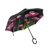 High quality digital print tulip picture inside reverse umbrella