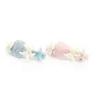 New arrivals acrylic rhinestone hair barrettes sweet sea starfish shell barrettes