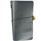 Custom Travelers Notebook Soft Cover Black Pu Leather Travel Journal With Different Pages