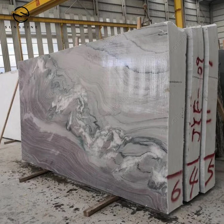 Luxury High Polished Purple Rive Marble Slab for Home Interior Decoration