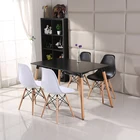 Wholesale Plastic Furniture White Designs 6 Chairs Modern Dining Table And Chairs Set