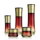 Wholesale OEM cosmetic glass containers jars 15g 30g 50g skincare glass frosted jar matte black lid high quality design