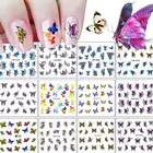 Nail 12 Designs Nail Sticker Butterfly Patterns Decals Water Transfer Image Tattoos Nail Art Decorations Sticker Tips Set