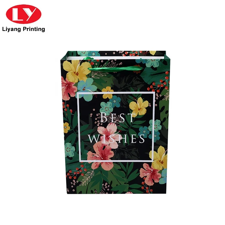 dongguan factory small gift cosmetic paper packaging bag with