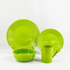 Best Seller 12 PCS Green Color Glaze Dinnerware Hotel Restaurant Stoneware Ceramics Dinner Plates Sets
