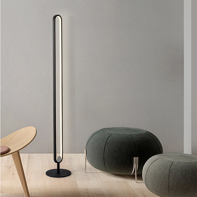 Dimmable slim linear nordic style stand lamp for living room LED floor light