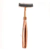 Hotel Supplies Rose Gold Metal Handle Stainless Steel Twin Blades Shaving Razor
