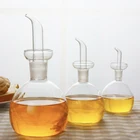 Vinegar Glass 17 Oz Oil Vinegar Cruet With Drip-free Spouts Kitchen Clear Glass Oil Bottle Jar