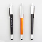 Promotional customized laser logo Click pen with soft touch rubber light up logo LED light ball pen