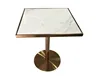 gold stainless steel square granite restaurant table