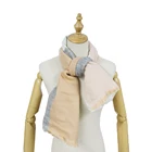 Printing luxury 100% plaid cashmere Scarf custom logo fancy hijab white scarf