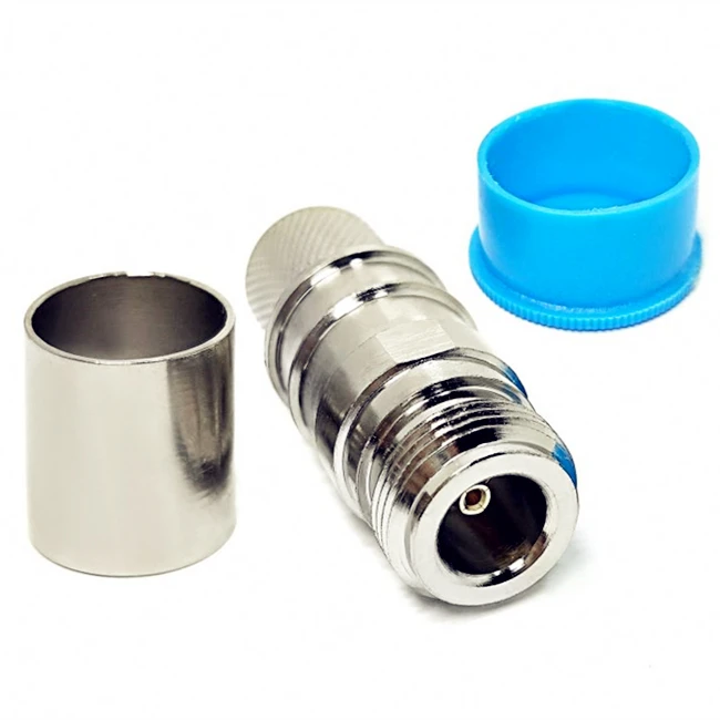 N Type Female Crimp Straight Connectors For LMR600 12D-FB Coaxial Cable